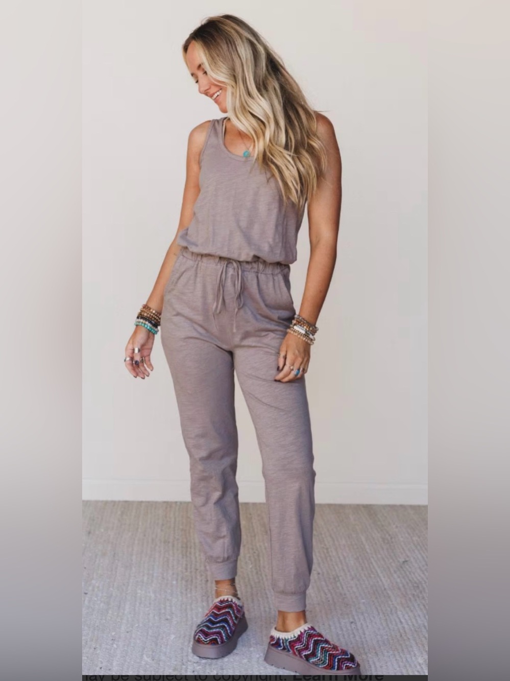 Three Bird Nest Set to Go Textured Jumpsuit